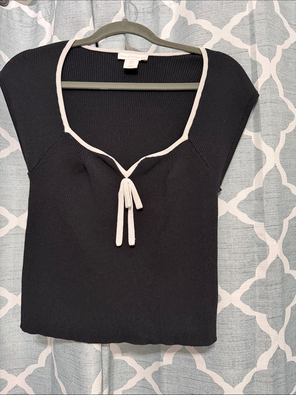 House of Harlow 1960 Black Camisole with Cream Trim